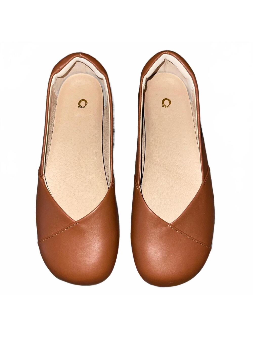 Xero Shoes Phoenix Leather Ballet Flats 6.5 Cognac Brown Comfort Round Toe NWOB